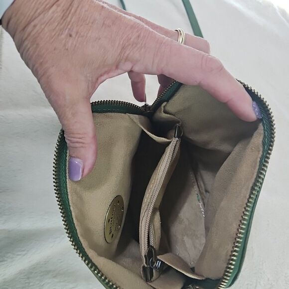 Pratesi Firenze Italian Leather Grass Green shoulder Cross Body‎ Small bag, EUC - Picture 8 of 11